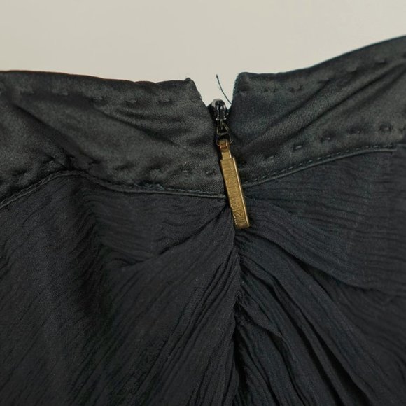 Roberto Cavalli Black Satin and Crepe Sleeveless Top - Picture 4 of 5